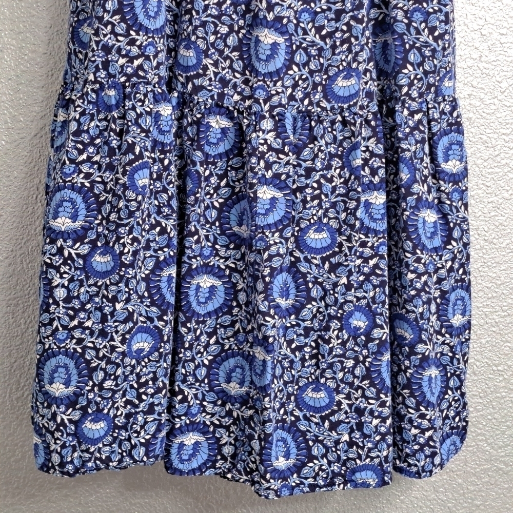 Boho Floral Dark Sea Blue Maxi Dress    Size M - Picture 9 of 10